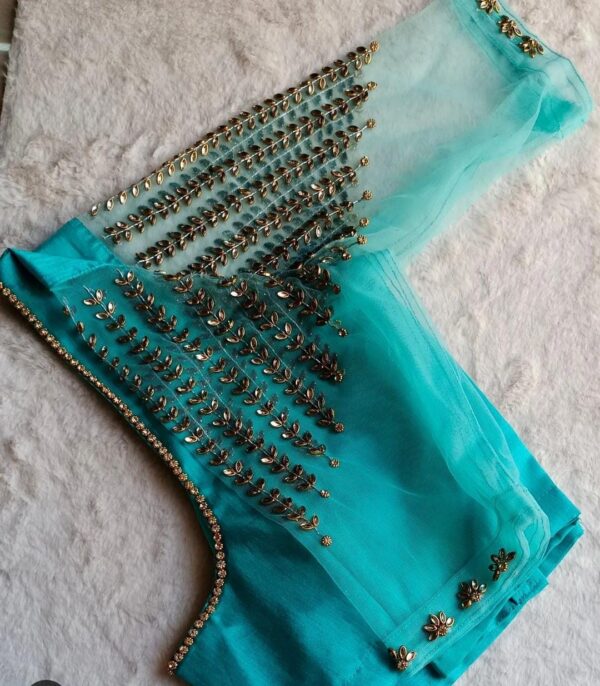 Net Sleeve Kundan Charm