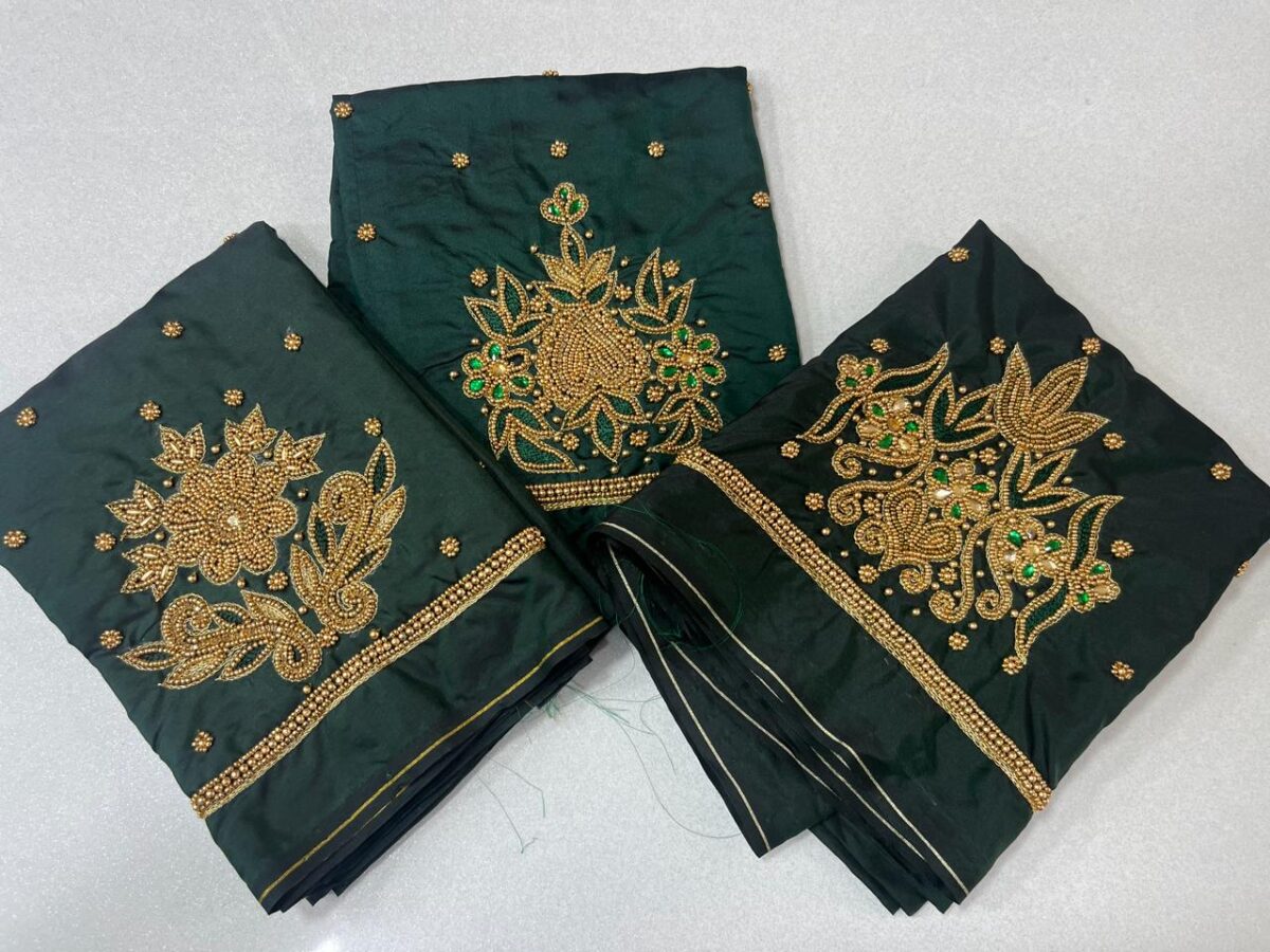 Simple Shamrock Maggam Blouse - Image 2