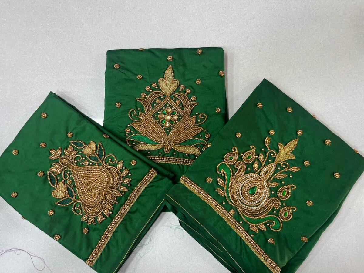 Simple Shamrock Maggam Blouse - Image 5