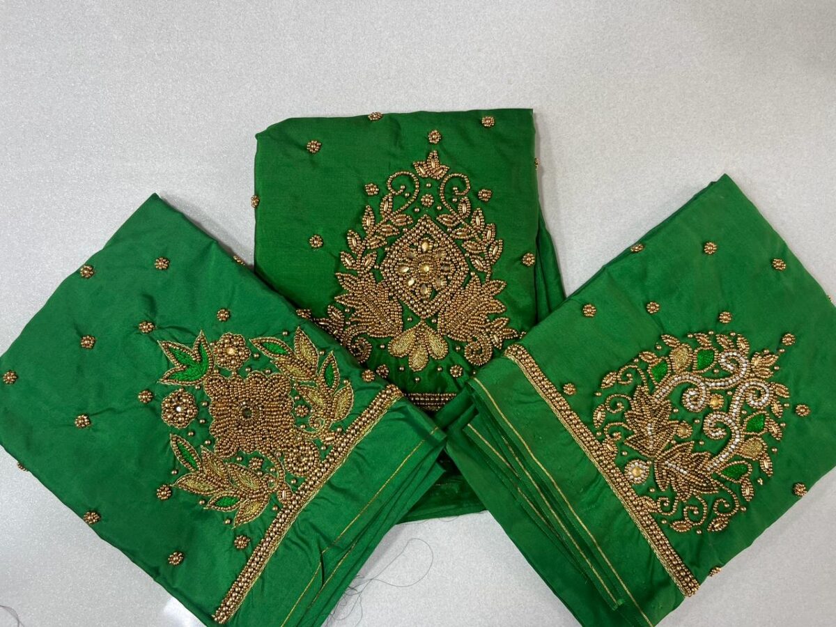 Simple Shamrock Maggam Blouse - Image 6