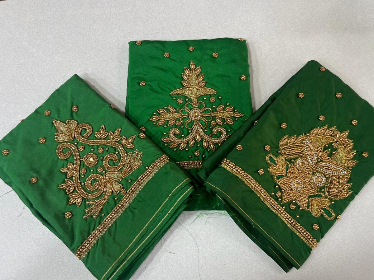 Simple Shamrock Maggam Blouse - Image 7
