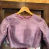 Graceful Onion Pink High Neck Raw Silk Blouse