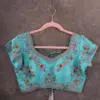 Sky Blossom Rawsilk Blouse