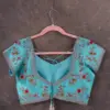 Sky Blossom Rawsilk Blouse