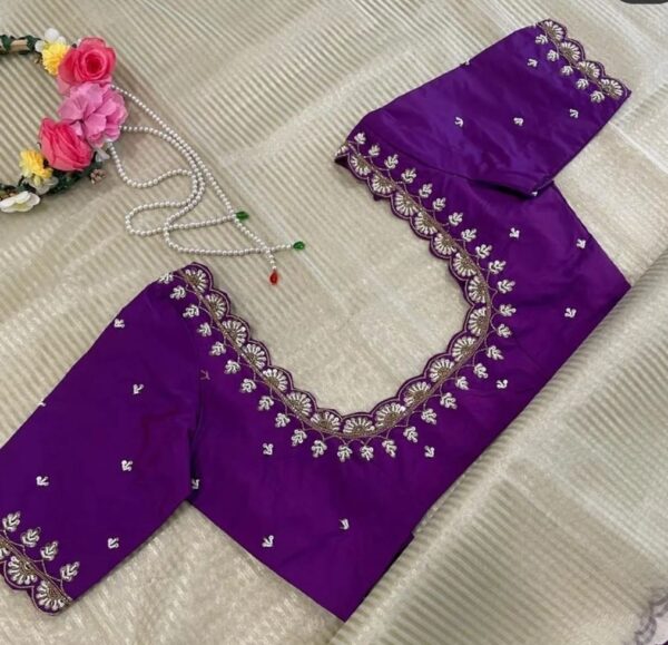 Majestic Purple – Silver Work Cutwork Blouse
