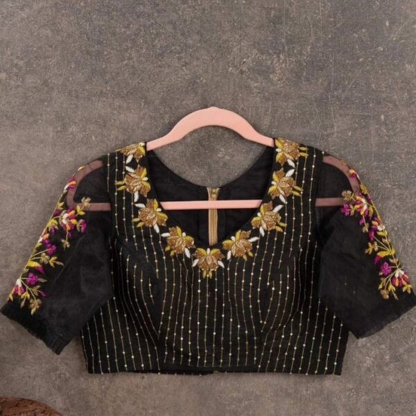 Elegant Black Blouse for Party Wear and Traditional Looks