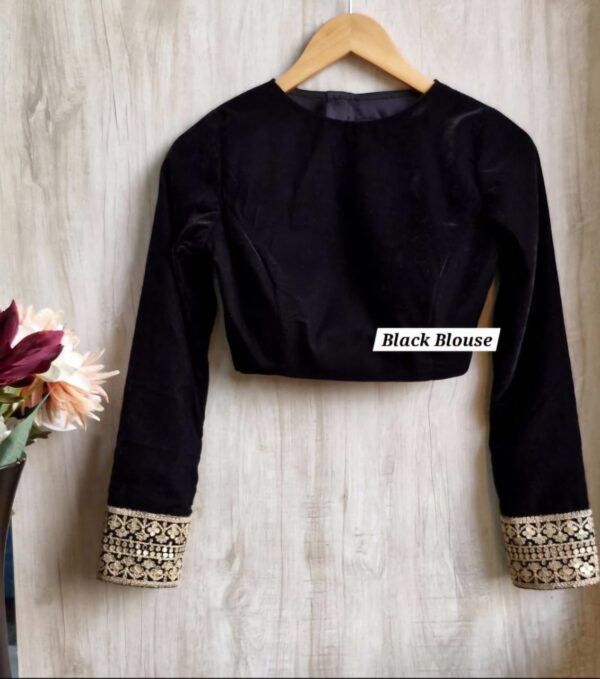 Elegant Black Full Sleeves Work Blouse for Party Wear