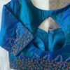 Blue Floral Work Blouse – Graceful Elegance with Handcrafted Charm