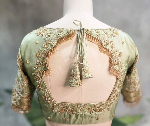 Pista Green Bridal Blouse – Timeless Elegance for Your Special Day