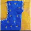 Blue Simple Elegant Aari Work Blouse – Timeless Charm Redefined