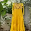 Bright Yellow Layered Gown for a Stunning Look