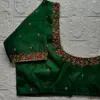 Designer Bottle Green Party Blouse with Minimal Work