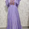 Elegant Lilac Long Frock - Perfect for Party & Festive Wear
