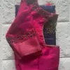 Elegant Majenta Pink Maggam Work Blouse with Boat Neck for Festive Looks