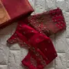 Elegant Red Bridal Blouse with Heavy Maggam Work