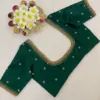 Emerald Charm – Simple Green Aari Work Blouse