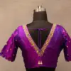 Gorgeous Purple Blouse with Elegant V-Neck Cutwork