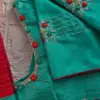 Green Rose Work Blouse – Elegant Floral Embroidery for Every Occasion