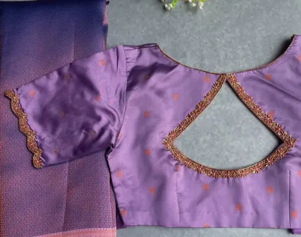 Lilac Ethnic Cutwork Blouse – Chic and Timeless