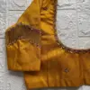 Mustard Yellow Net Work Blouse for Partywear