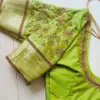 Parrot Green Bridal Blouse – Vibrant Elegance for Your Special Day
