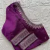 Purple Pink Maggam Work Blouse for Everyday Elegance