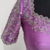 Purple Pink Zardosi Raw Silk Blouse – Luxurious Bridal Elegance