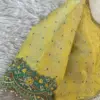 Radiant Lemon Yellow Cutwork Blouse – A Blend of Tradition and Elegance