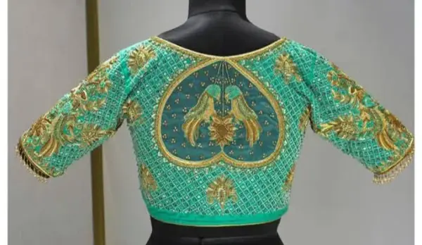Rama Green Designer Bridal Blouse – Perfect for Weddings