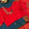 Red Raw Silk Blouse: Perfect for Party Wear and Weddings