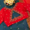 Red Raw Silk Blouse: Perfect for Party Wear and Weddings