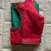 Reddish Pink Border Work Blouse – Perfect for Festive Wear