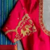 Reddish Pink Ethnic Party Blouse – A Classic Beauty
