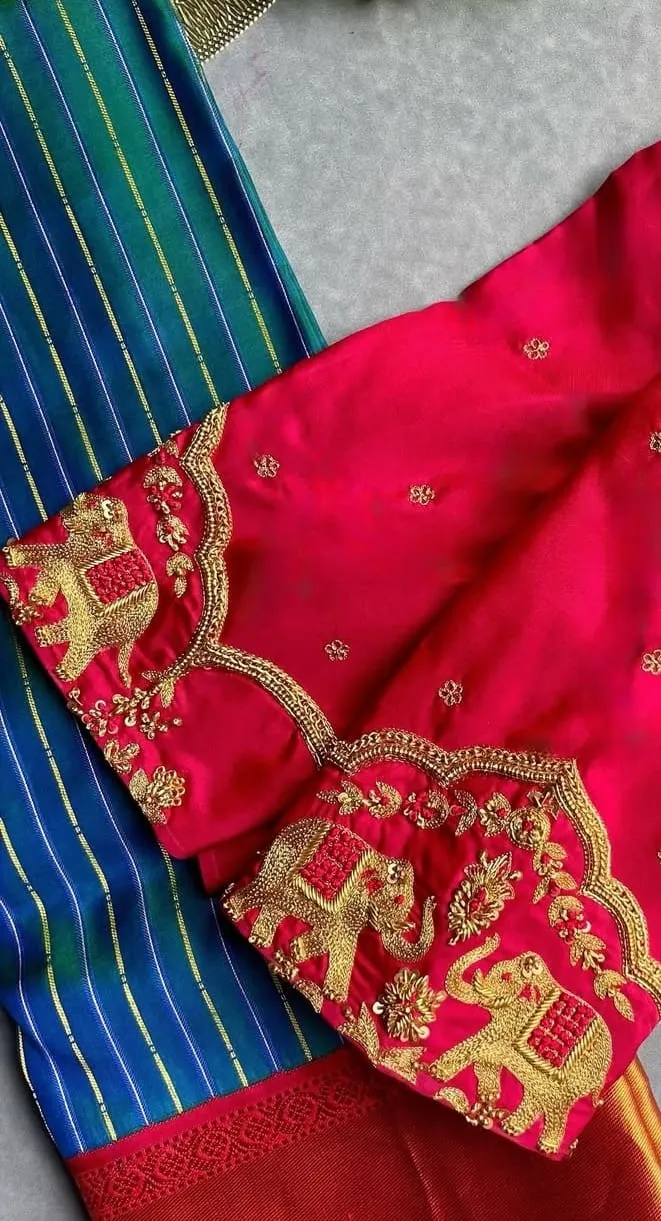 Reddish Pink Ethnic Party Blouse – A Classic Beauty