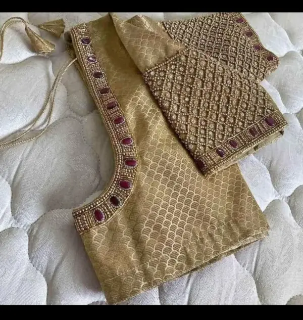 Shimmering Gold Kundan Blouse – Party-Ready Elegance