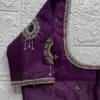 Simple Yet Stunning Purple Pink Maggam Work Blouse