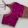 Stunning Pink Checks Maggam Work Blouse for Every Occasion