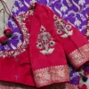 Stunning Pink Silver Zardosi Blouse – Radiate Elegance