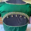Stylish Green Puff Sleeves Blouse with Zari Work Detailing