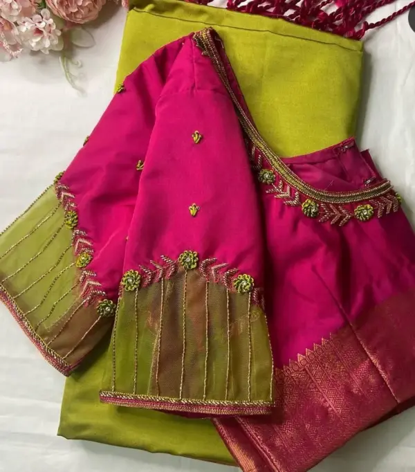 Stylish Pink Net Blouse for Weddings and Celebrations