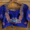 Timeless Beauty: Blue Cutwork Aari Work Blouse