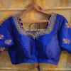 Timeless Beauty: Blue Cutwork Aari Work Blouse