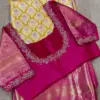 Trendy Pink Blouse with Beautiful Cutwork Design