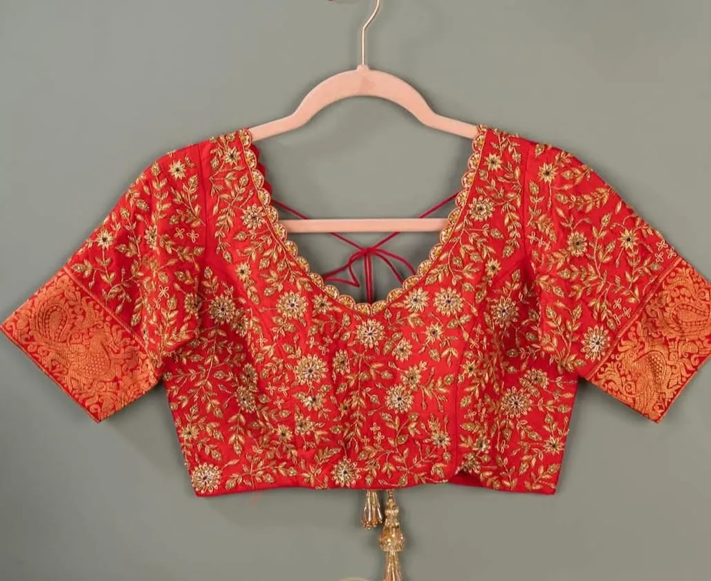 Radiant Orange Wedding Blouse – A Timeless Choice for the Modern Bride