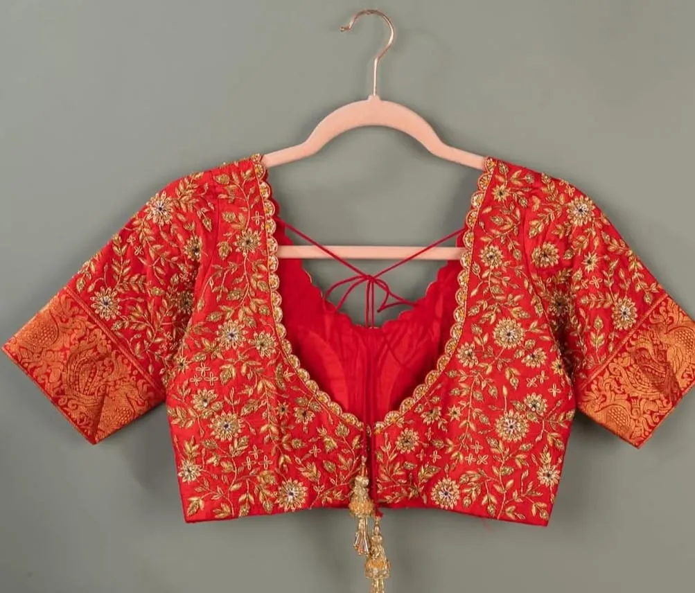 Radiant Orange Wedding Blouse – A Timeless Choice for the Modern Bride