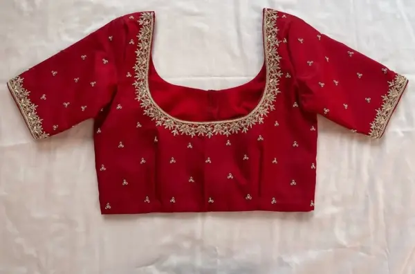 Red Zardosi Blouse – Classic Elegance for Weddings and Parties