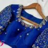 Royal Blue Maggam Work Blouse – Heavy Bridal Perfection