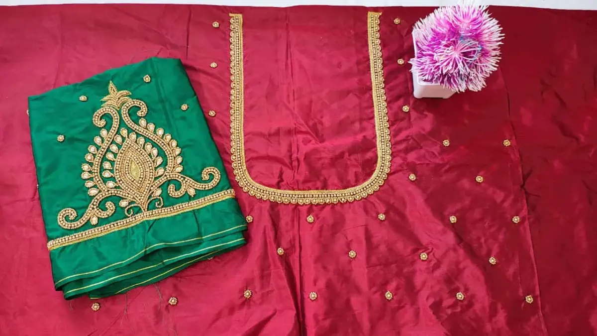 Stylish Beads Embroidery Work Blouse – Affordable & Chic