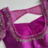 Bridal Purple Pink Zardosi Work Blouse for Weddings