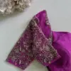 Bridal Purple Pink Zardosi Work Blouse for Weddings